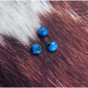 Kingman Turquoise 6mm Calibrated Cabochons - 3 Cab Lot Silversmithing Jewelry